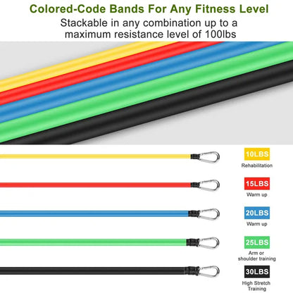 11 Pcs Portable Resistance Bar Home Gym