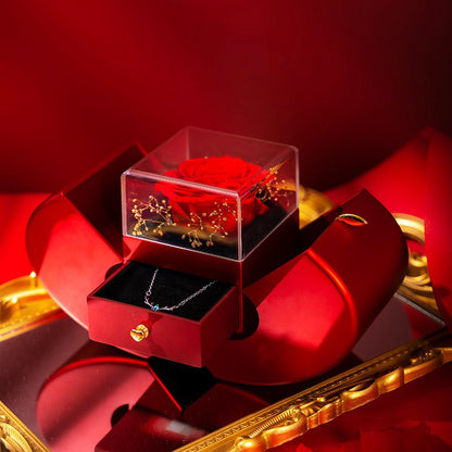 Eternal Rose Jewelry Box with Necklace