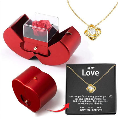 Eternal Rose Jewelry Box with Necklace
