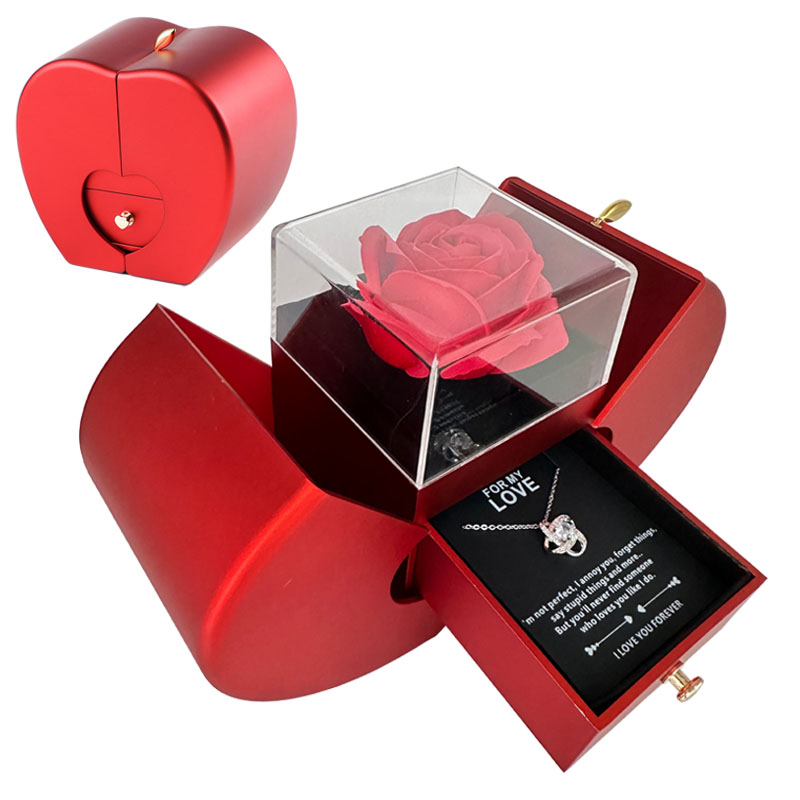 Eternal Rose Jewelry Box with Necklace